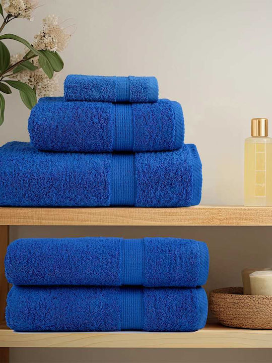 vidaXL Bath Towel Set 4pcs 30x50cm Blue Weight 360gsm
