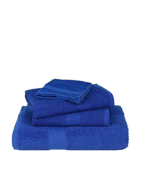 vidaXL Bath Towel Set 4pcs 30x50cm Blue Weight 360gsm