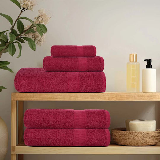 vidaXL Face Towel Burgundy 2 Pieces