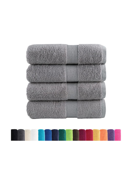 vidaXL Gesichtstuch Grau 4 Stücke Gewicht 600gr/m²