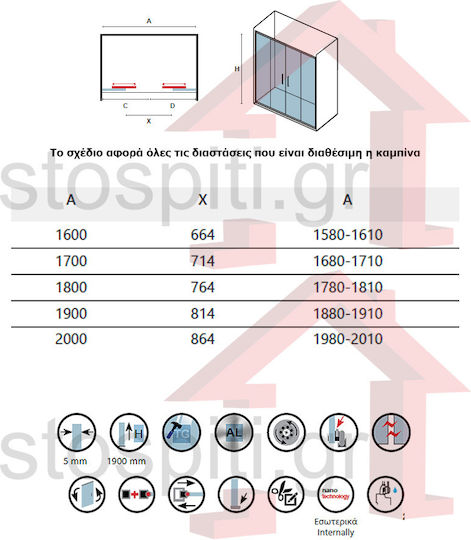 Karag Efe 600 Καμπίνα Ντουζιέρας με Συρόμενη Πόρτα 160x190cm Mat Oro Karag Efe 600 Καμπίνα Ντουζιέρας με Συρόμενη Πόρτα 160x190cm Mat Oro