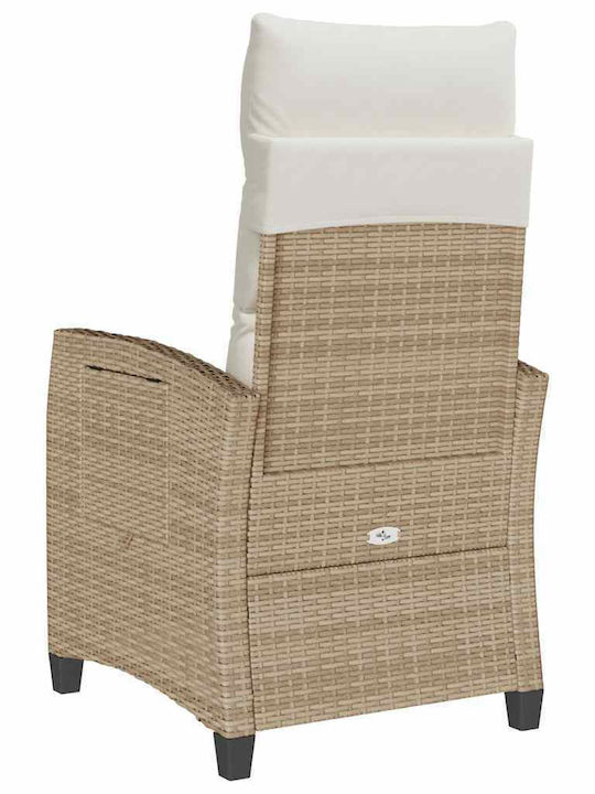 Fotoliu De Exterior Din Rattan Bej Cu Pernă