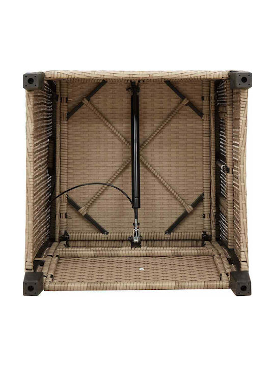 Fotoliu De Exterior Din Rattan Bej Cu Pernă