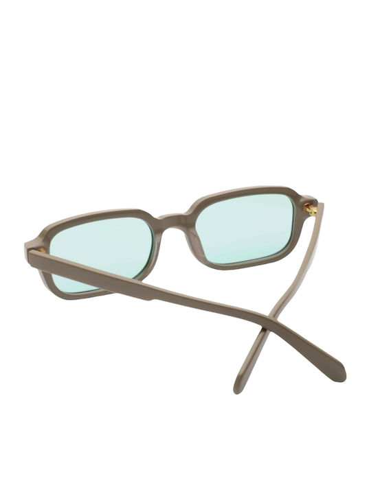 Gast Voce Unisex Sunglasses With Green Horn-Rimmed Frame And Green Lens