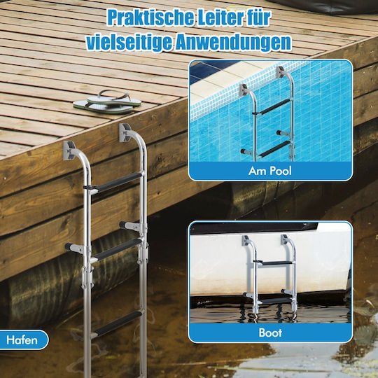 Costway Aluminum Ladder with 4 Steps