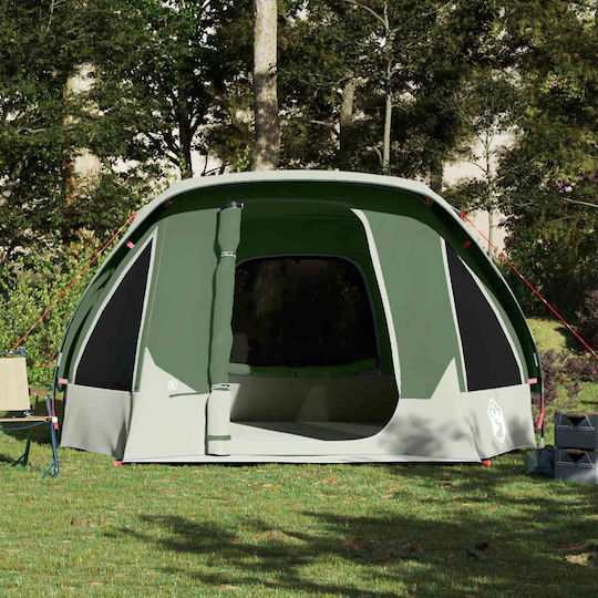 vidaXL Camping Tent Pop Up Green For 6 People