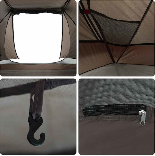 vidaXL Fishing Tent Brown for 3 People