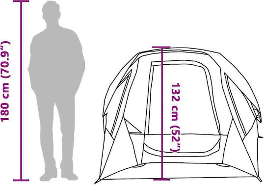 vidaXL Σκηνή Camping Pop Up Μπλε για 4 Άτομα