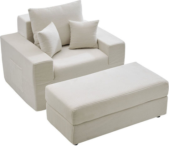 Scaun De Relaxare Cu Puf Bej 111.5x149x74cm