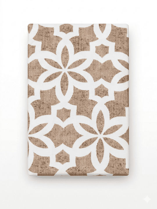 Isadore Lorraine Tribal Bed Sheet Semi Double With Rubber Hugger 120x200+30cm Beige