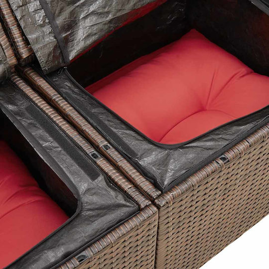 Garten- und Outdoor-Möbelsets 5 Stück Braune mit Kissen