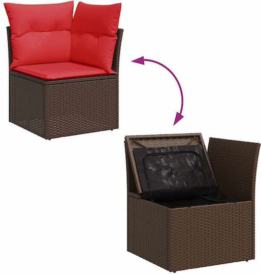 Garten- und Outdoor-Möbelsets 5 Stück Braune mit Kissen