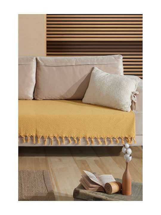 SteweHome Ριχτάρι Πολυθρόνας Πλεκτό 115x201εκ. Κίτρινο