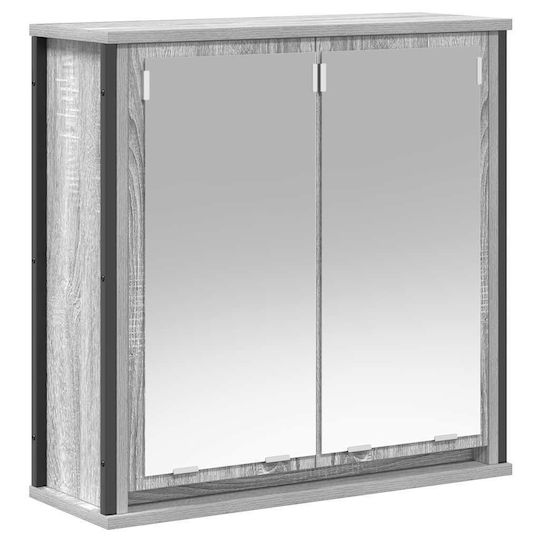 vidaXL Плот Без Мивка С Огледало 60x34.5x60см Сив