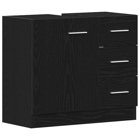 vidaXL Bathroom Vanity Unit Without Sink L63xD30xH54cm Black Oak