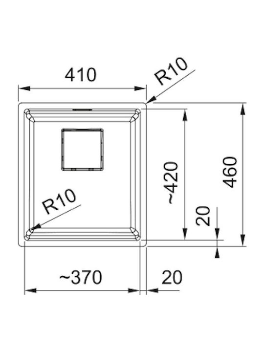 Franke Mythos Kubus 2 Pro Undermount Kitchen Sink from Composite Granite L41xW46cm Brown