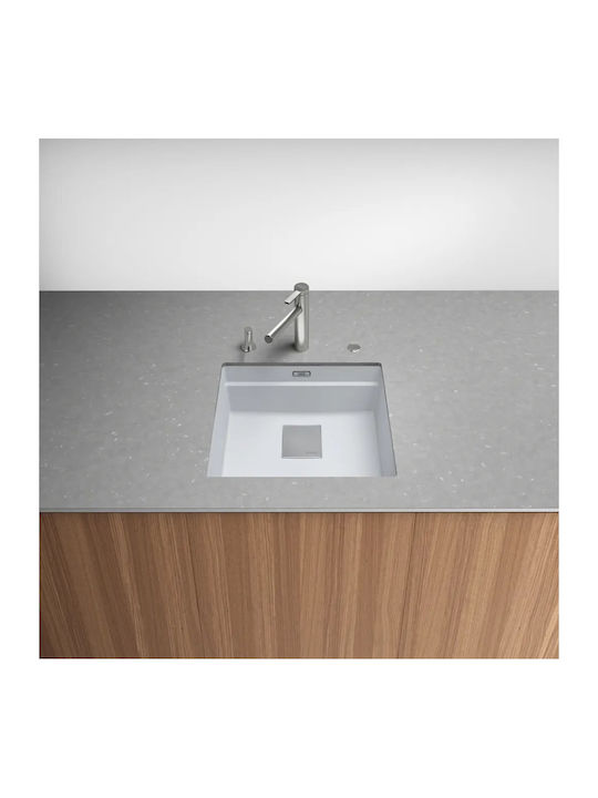 Franke Mythos Kubus 2 Pro Подплотен Кухненски Мивка от Течен Гранит 52x46см Бял