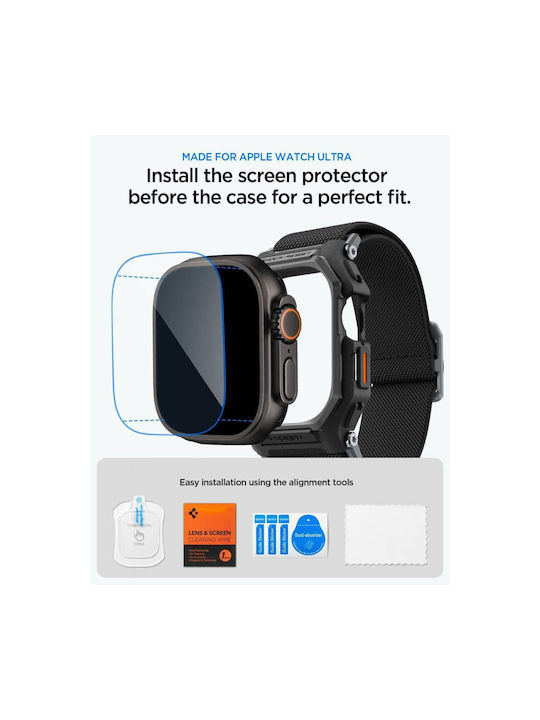 Spigen Spigen Lite Fit Pro & Tempered Glass Apple Watch Ultra 1 2 3 49 Mm Matte Black