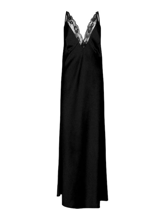 Summer Maxi Slip Dress Black