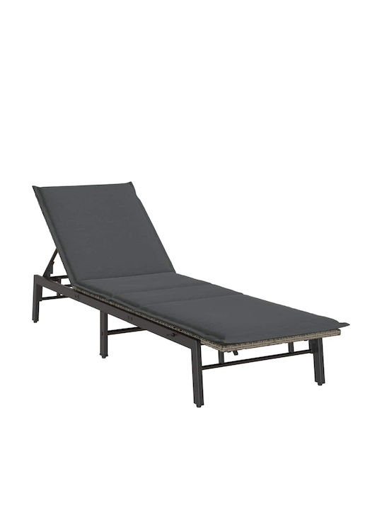 Ξαπλώστρα Rattan με Μαξιλάρι 200x59εκ.
