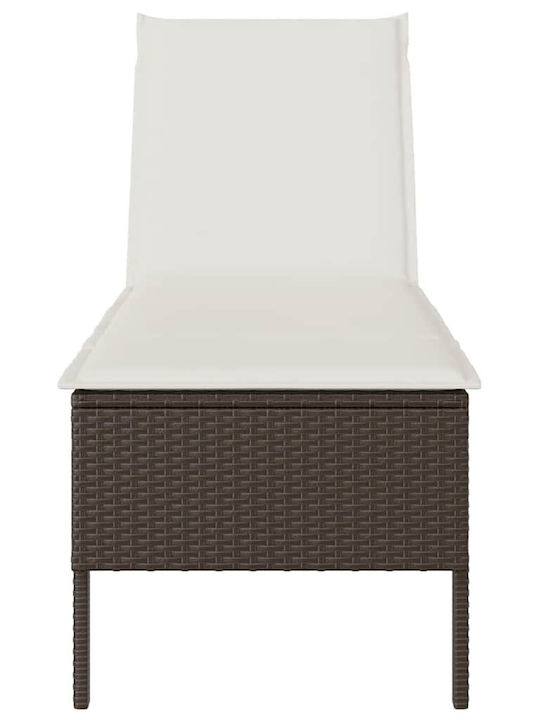 Rattan Deckchair with Brown Pillow 200x55x44cm