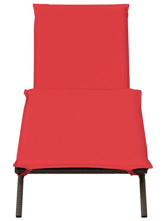 Garten- und Pool-Liegestuhl Rattan mit Kissen Braune 200x59x26cm