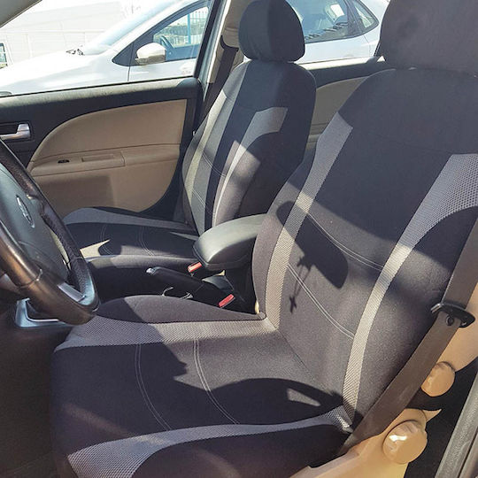 Auto Gs Vordersitzbezüge 4Stück Polyester Super Sport All in One Schwarz / Gray
