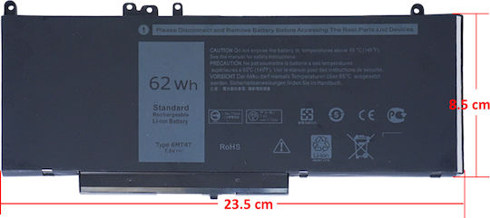 Kompatible Batterie für Dell Breitengrad / Präzision Dell Latitude E5470, E5570, Precision 3510 mit 8160mAh