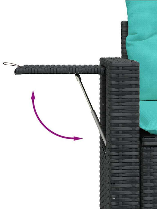 Canapea De Colț De Exterior Din Rattan Cu Perne 55x62x69cm
