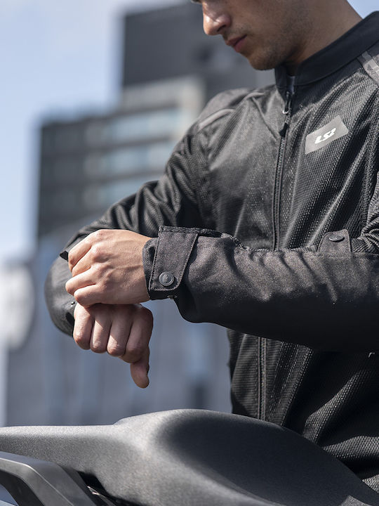 LS2 Breeze Sommer Männer Reitjacke Motorrad Schwarz