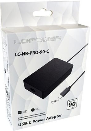 LC-Power USB-C Universal Φορτιστής Laptop 90W με Αντάπτορα Τροφοδοσίας