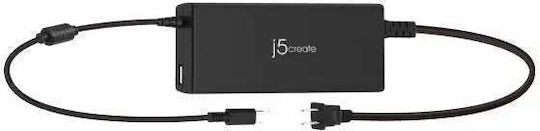 J5create USB-C Universal Φορτιστής Laptop 100W 5V 1.5A με Αποσπώμενο Καλώδιο Τροφοδοσίας
