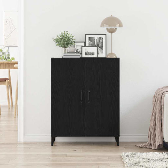 Sideboard aus Metall Schwarz Eiche 69.5x34x90cm