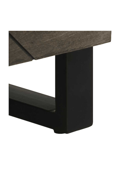 Bufet din Lemn Masiv și Metal Negri 60x33x75cm