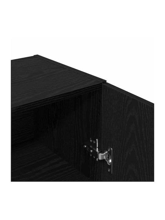 Metal Sideboard Black Oak 69.5x34x90cm
