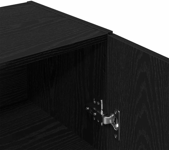 Sideboard aus Metall Schwarz Eiche 69.5x34x90cm