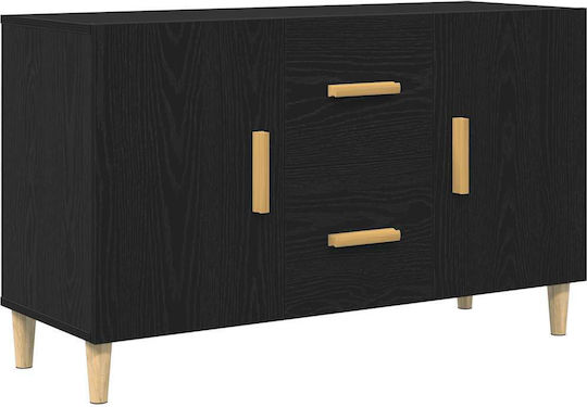 Μπουφές Ξύλινος με Συρτάρια Black Oak 100x36x60cm