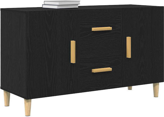 Bufet Din Lemn cu Sertare Stejar Negru 100x36x60cm