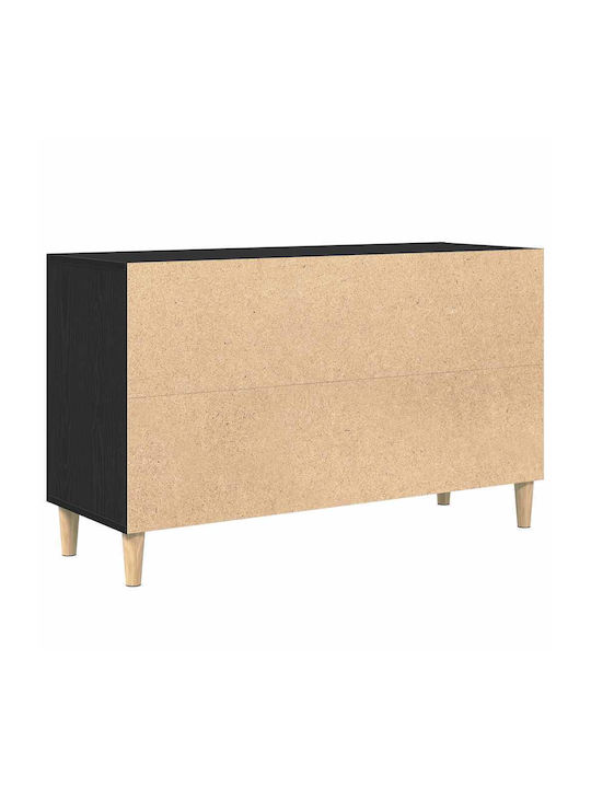 Wooden Sideboard with Drawers Black Oak 100x36x60cm