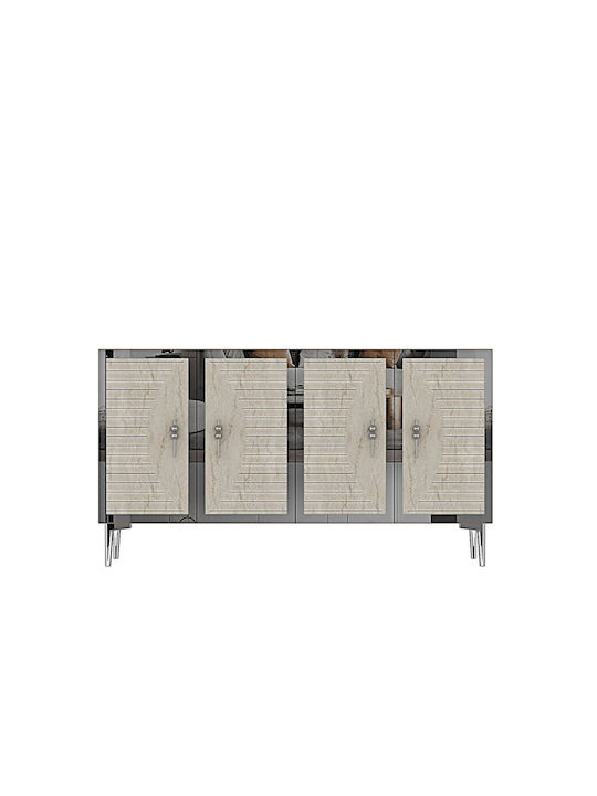 Буфет от Метал SteweHome Бял 120x32x75cm