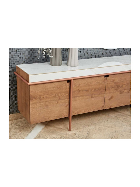 Μπουφές Arron από Μέταλλο Olive-grey 170x45x77cm