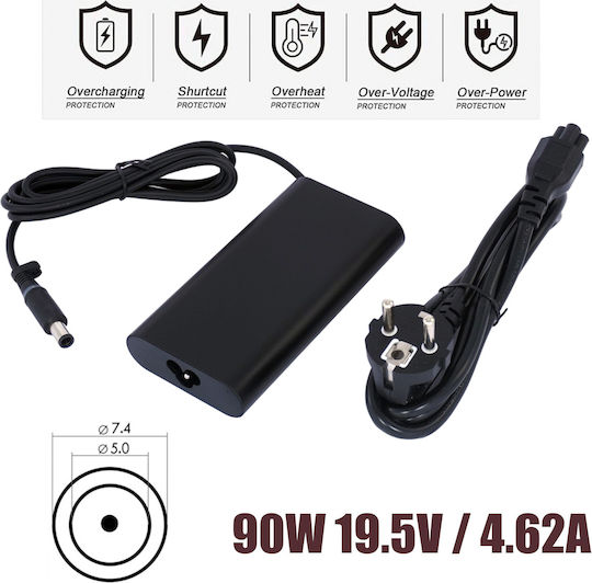 2 Power Φορτιστής Laptop 90W 19.5V 4.62A για Dell χωρίς Καλώδιο Τροφοδοσίας Bulk