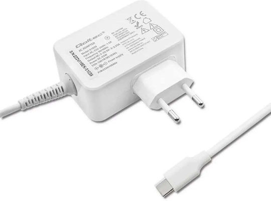 Qoltec USB-C Universal Laptop Charger 65W 5V 25A with Power Adapter