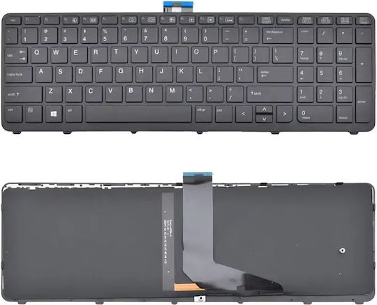 HP Πληκτρολόγιο Laptop για Zbook 15/17-G1/G2 με Πλαίσιο και Διάταξη Αγγλικά (US) σε Μαύρο χρώμα
