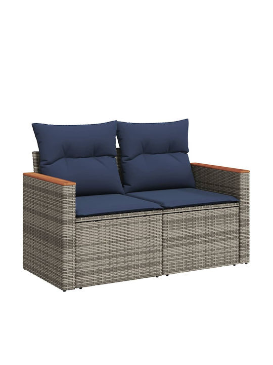 Ecksofa Outdoor Rattan mit Kissen 62x62x69cm