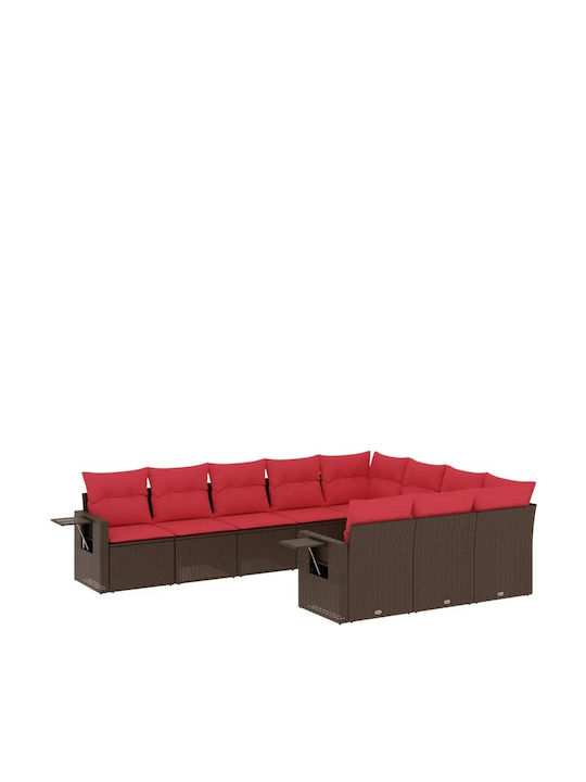 Canapea De Colț De Exterior Din Rattan Cu Perne 62x62x69cm