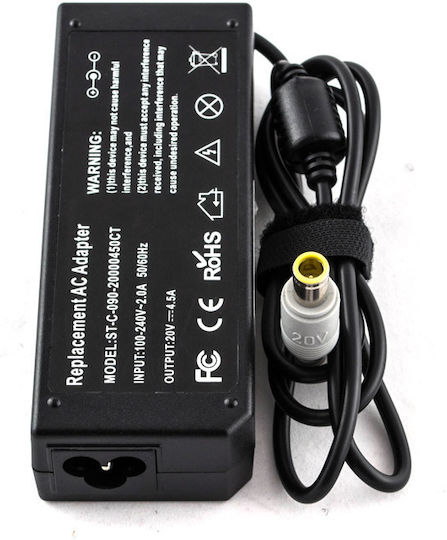 Laptop Charger 90W 20V 4.5A for IBM with Detachable Power Cord