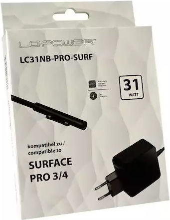 LC-Power Φορτιστής Laptop 31W 12V 2.58A για Microsoft με Αντάπτορα Τροφοδοσίας