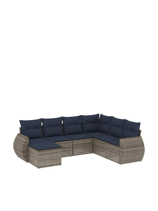 Outdoor Corner Sofa Rattan With Cushions 62x62x69cm