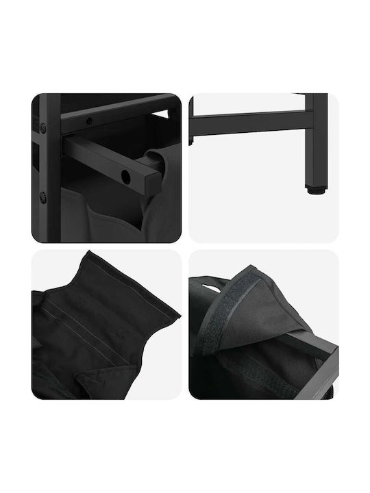 vidaXL Laundry Basket Fabric Black
